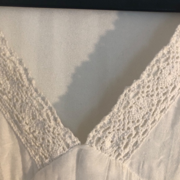 Boho White Lined Lace M/L Dress - Picture 4 of 4